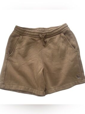 abercrombie kids 11/12 Tan Fleece Drawstring Athletic Shorts